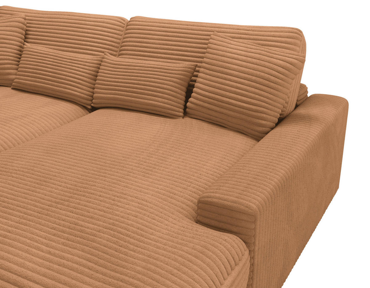 BIGSOFA in Cord Rostfarben  - Rostfarben/Schwarz, MODERN, Kunststoff/Textil (230/85/190cm) - Carryhome
