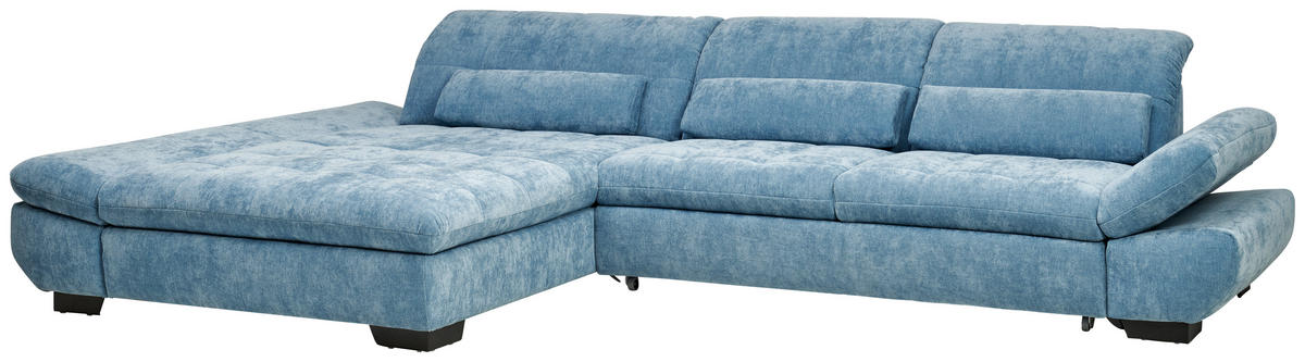 ROHOVÁ SEDACIA SÚPRAVA, textil, pastelová modrá - čierna/pastelová modrá, Design, kov/textil (204/341cm) - Xora