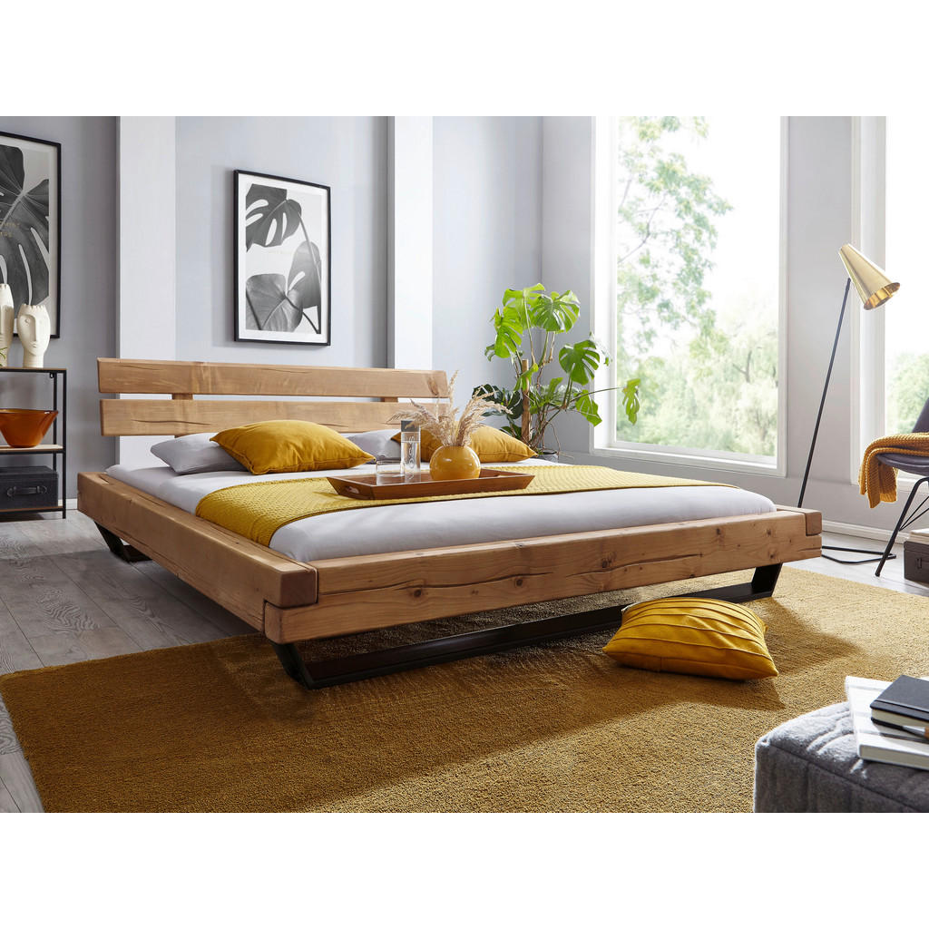 Livetastic TRÁMOVÁ POSTEL, 200/200 cm, barvy dubu, jantarové barvy