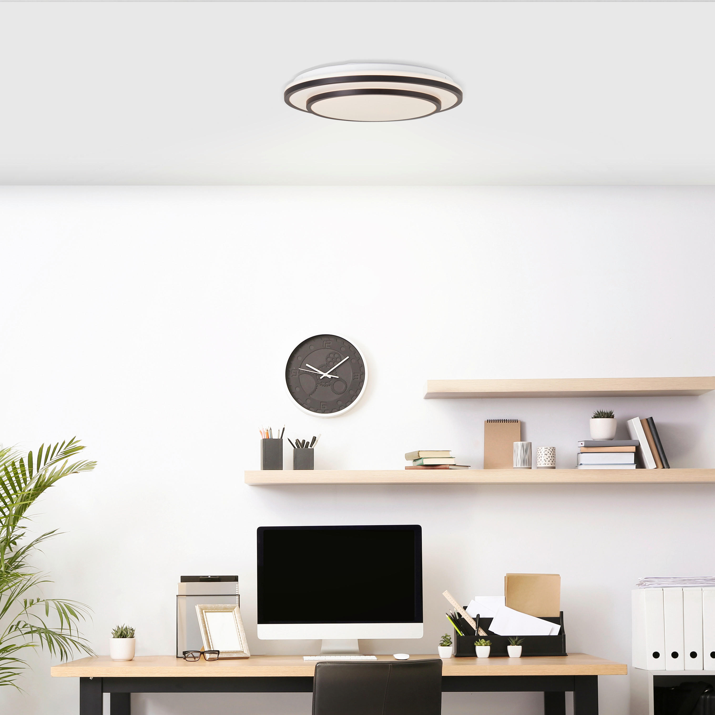 STROPNA LED-SVETILKA   24 W/2500 lm/3000-6500 K/230 V/ - črna/bela, Basics, kovina/umetna masa (38,5/8cm)