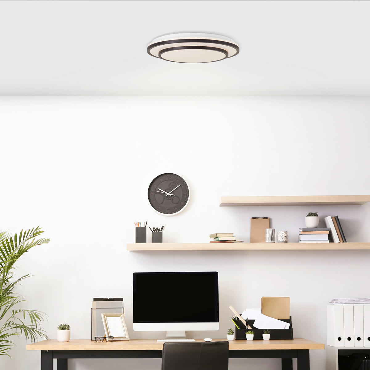 STROPNA LED-SVETILKA   24 W/2500 lm/3000-6500 K/230 V/ - črna/bela, Basics, kovina/umetna masa (38,5/8cm)