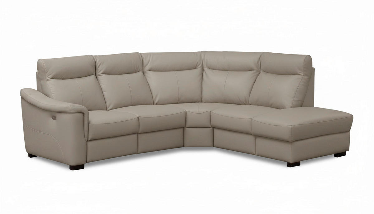 ECKSOFA Echtleder Schlammfarben  - Wengefarben/Schlammfarben, Design, Leder/Holz (260/229cm) - Livetastic