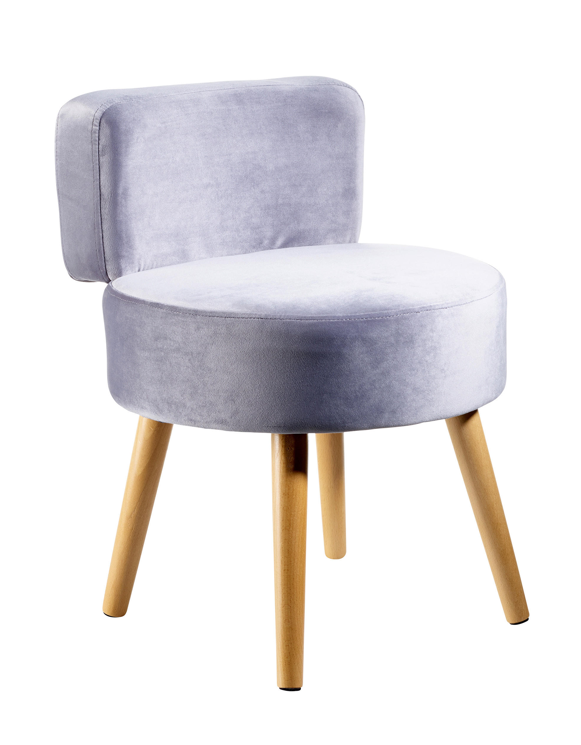 SESSEL in Samt Grau  - Grau, Design, Holz/Textil (44/58/44cm) - Echtwerk