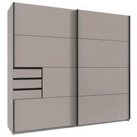 FÜGGESZTETT TOLÓAJTÓS SZEKRÉN bézs, szürkésbézs  - bézs/fekete, Modern, faalapú anyag/fém (225/208/64cm) - Hom`in