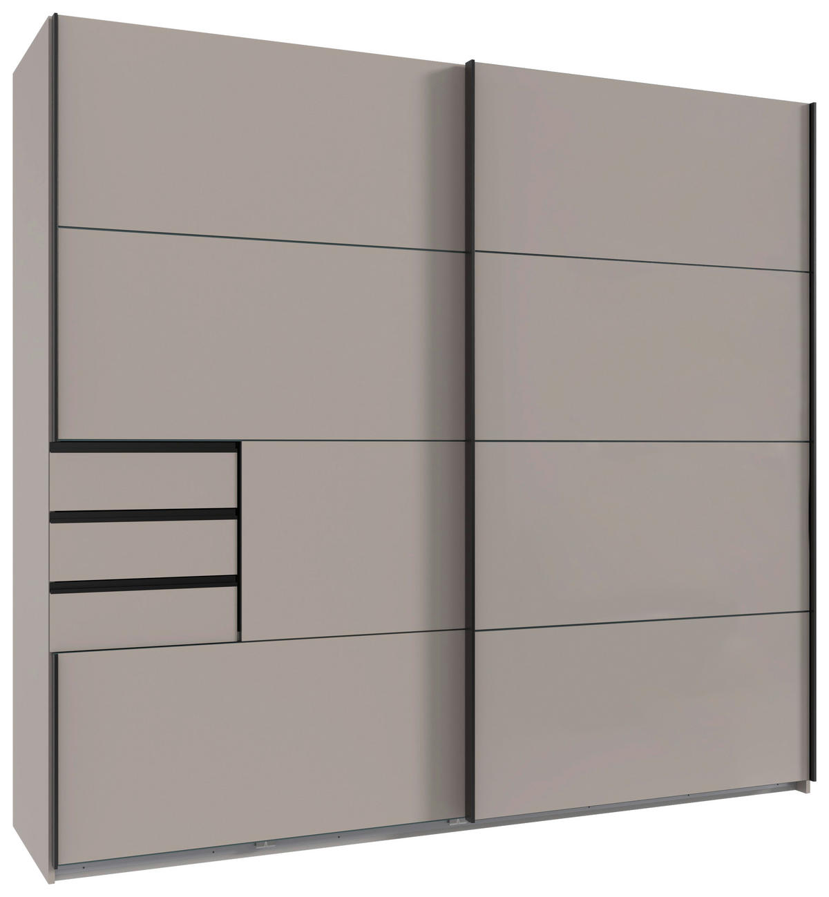 FÜGGESZTETT TOLÓAJTÓS SZEKRÉN bézs, szürkésbézs  - bézs/fekete, Modern, faalapú anyag/fém (225/208/64cm) - Hom`in