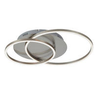 LED-TAKLAMPA 51,5/39,5/8 cm  - nickelfärgad, Design, metall/plast (51,5/39,5/8cm)