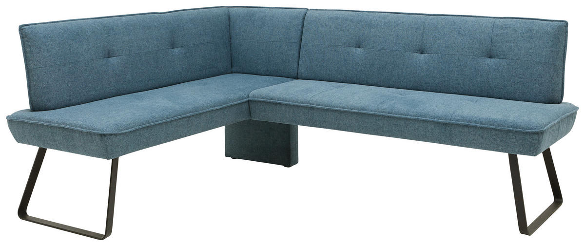 ECKBANK 134/181 cm  in Blau, Schwarz  - Blau/Schwarz, Design, Textil/Metall (134/181cm) - Dieter Knoll