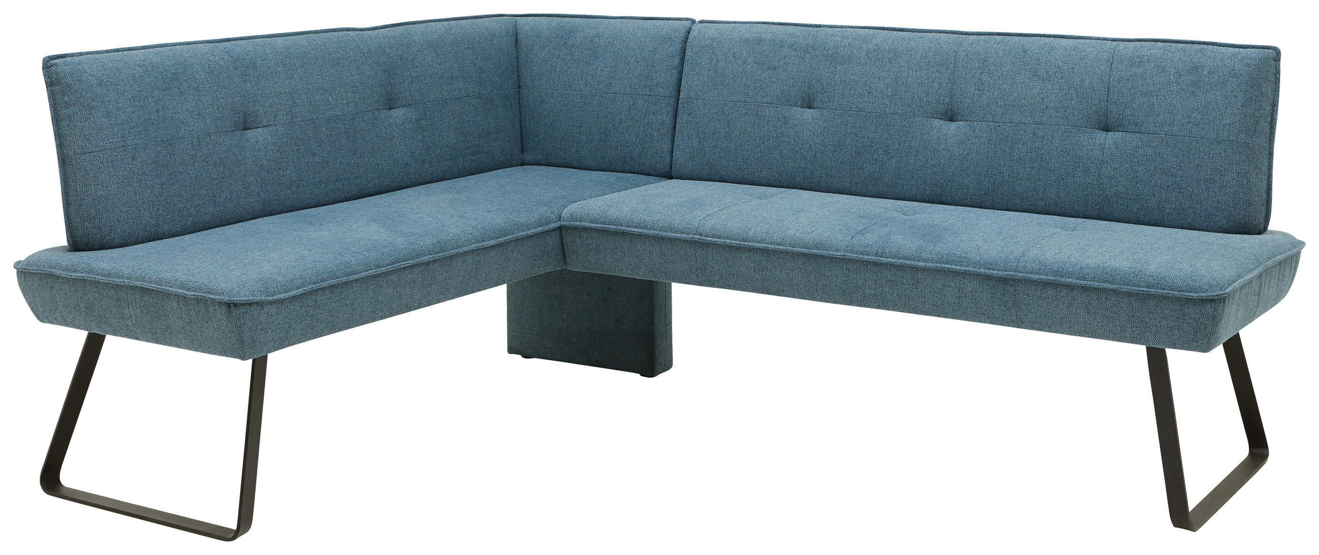 Thumbnail - Dieter Knoll Eckbank, Blau, Schwarz, Metall, Textil, 3-Sitzer, L-Form, 192x134 cm, Emas, Dgm, Fußauswahl, Lederauswahl, ...