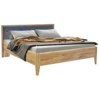 POSTEL, 180/200 cm, antracitová, divoký dub - divoký dub/antracitová, Konvenční, dřevo/kompozitní dřevo (180/200cm) - Linea Natura
