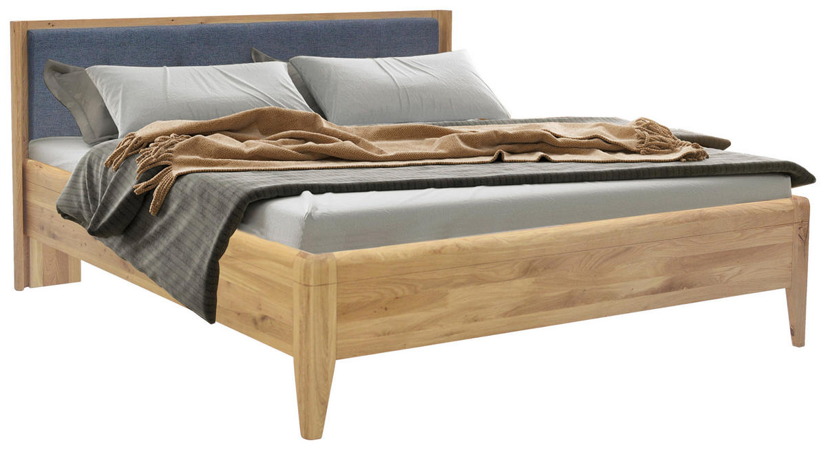 POSTEL, 180/200 cm, antracitová, divoký dub - divoký dub/antracitová, Konvenční, dřevo/kompozitní dřevo (180/200cm) - Linea Natura