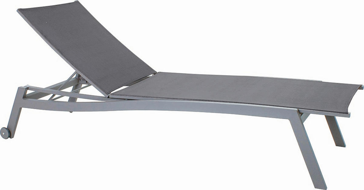 GARTENLIEGE 70/38/201 cm  - Silberfarben/Alufarben, KONVENTIONELL, Textil/Metall (70/38/201cm) - Stern