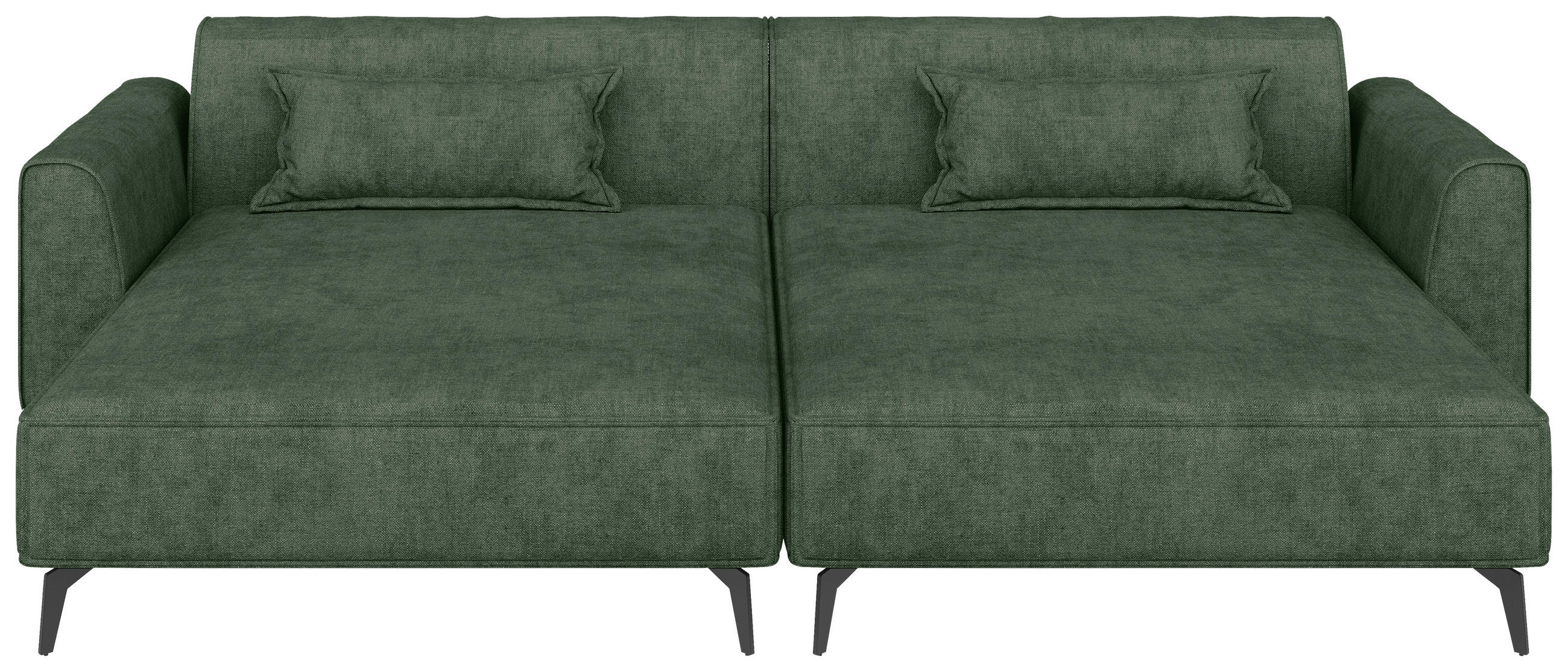 BIGSOFA  in Chenille Grün  - Hellbraun/Schwarz, MODERN, Textil/Metall (300/80/190cm) - Carryhome