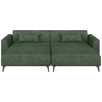 BIGSOFA  in Chenille Grün  - Hellbraun/Schwarz, MODERN, Textil/Metall (300/80/190cm) - Carryhome