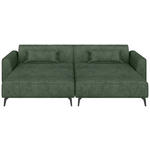 BIGSOFA  in Chenille Grün  - Hellbraun/Schwarz, MODERN, Textil/Metall (300/80/190cm) - Carryhome