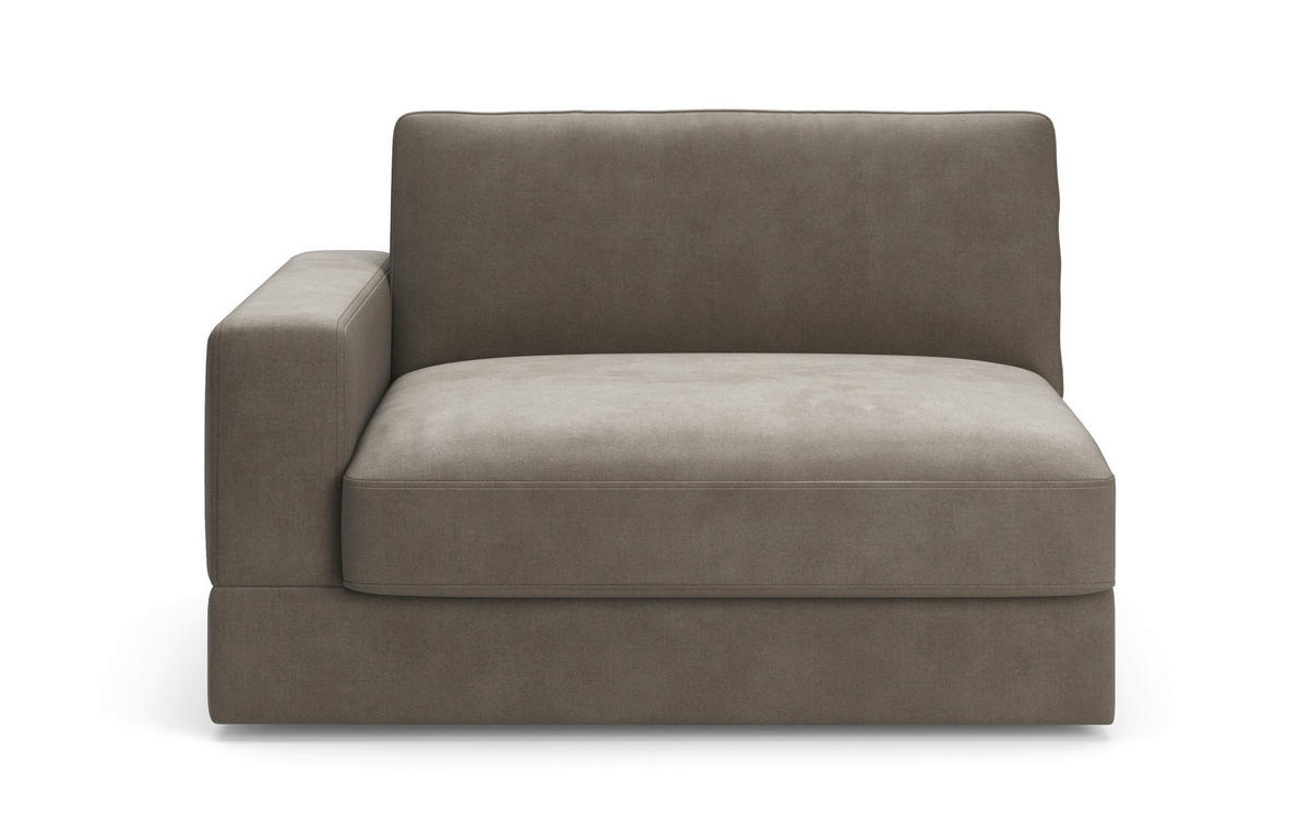 SOFAELEMENT FABIO E Flachgewebe Schlammfarben  - Schlammfarben/Schwarz, MODERN, Kunststoff/Textil (132/87/108cm) - Sit & More