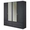 DREHTÜRENSCHRANK in Grau  - Silberfarben/Grau, Konventionell, Glas/Holzwerkstoff (181/197/54cm) - Boxxx