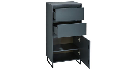 KOMMODE  in 50/103/38 cm  - Anthrazit/Schwarz, KONVENTIONELL, Holzwerkstoff/Metall (50/103/38cm) - Carryhome