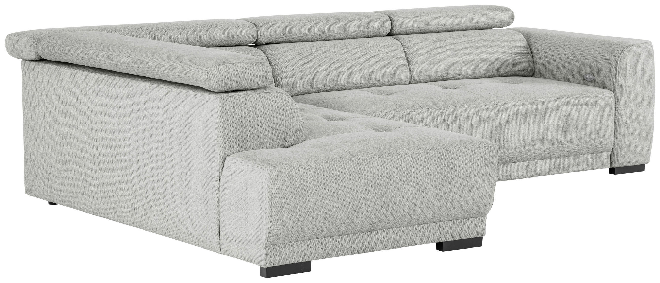 ECKSOFA Grau Struktur  - Schwarz/Grau, Design, Kunststoff/Textil (205/284cm) - Xora