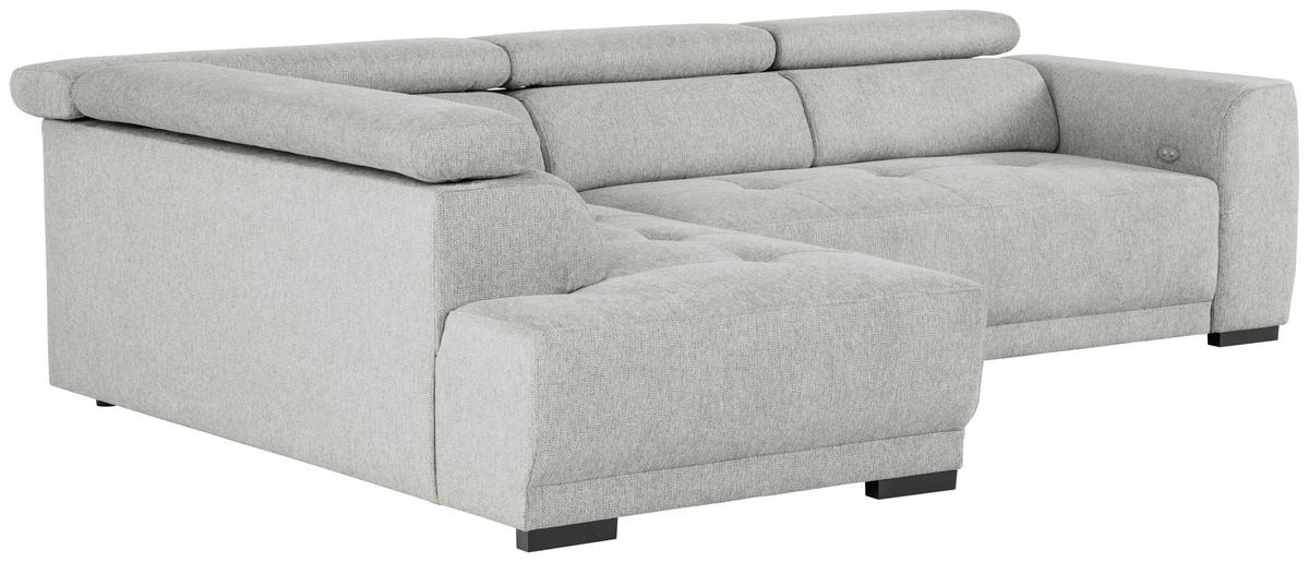 ECKSOFA Ottomane links, Eckteil  Grau Struktur  - Schwarz/Grau, Design, Kunststoff/Textil (205/284cm) - Xora