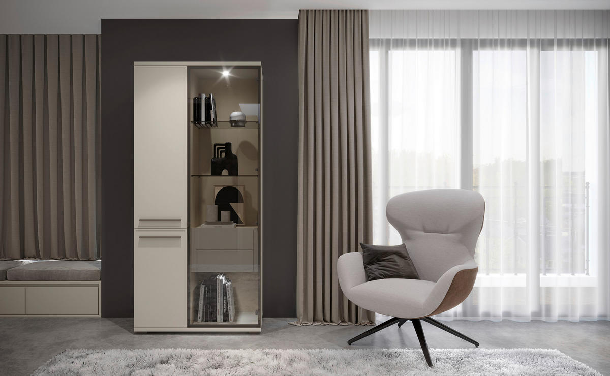 VITRINA   - Dizajnerski, staklo/pločasti materijal (90/193/46cm) - Hom`in