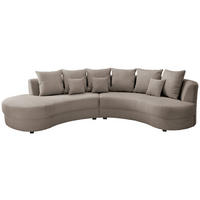 SJEDEĆA GARNITURA tekstil  sivo-smeđa   - sivo-smeđa/siva, Design, tekstil/plastika (160/300cm) - Livetastic
