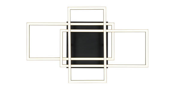 LED-DECKENLEUCHTE 58/36/7,5 cm   - Schwarz, Design, Kunststoff/Metall (58/36/7,5cm) - Novel
