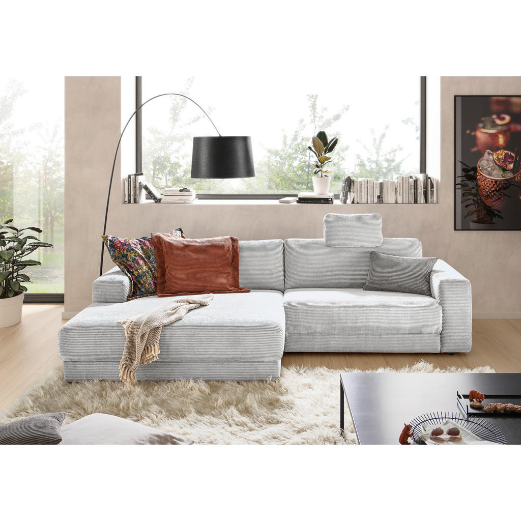 Thumbnail - Pure Home Lifestyle Ecksofa, Grau, Textil, 4-Sitzer, Ottomane links, L-Form, 296x168 cm, Blauer Engel, Goldenes M, Oeko-...