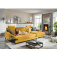 ECKSOFA  in Chenille, Flachgewebe Currygelb  316/175 cm  - Currygelb/Schwarz, Design, Textil/Metall (316/175cm) - Dieter Knoll