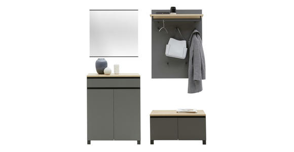 GARDEROBE 4-teilig in 180/193/40 cm - Eichefarben/Anthrazit, Design, Holz/Holzwerkstoff (180/193/40cm) - Dieter Knoll