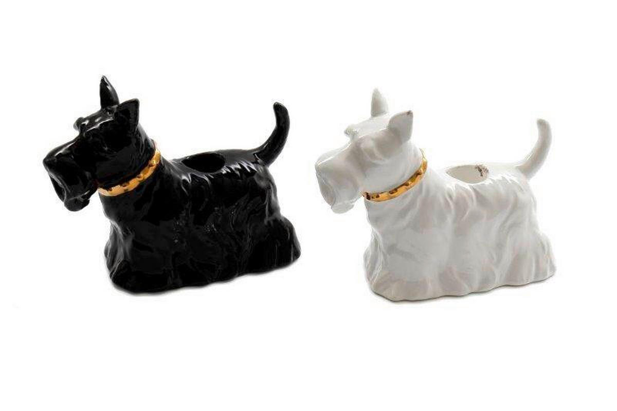 GYERTYATARTÓ - fekete/fehér, Basics, kerámia (15/10.5/5.5cm)