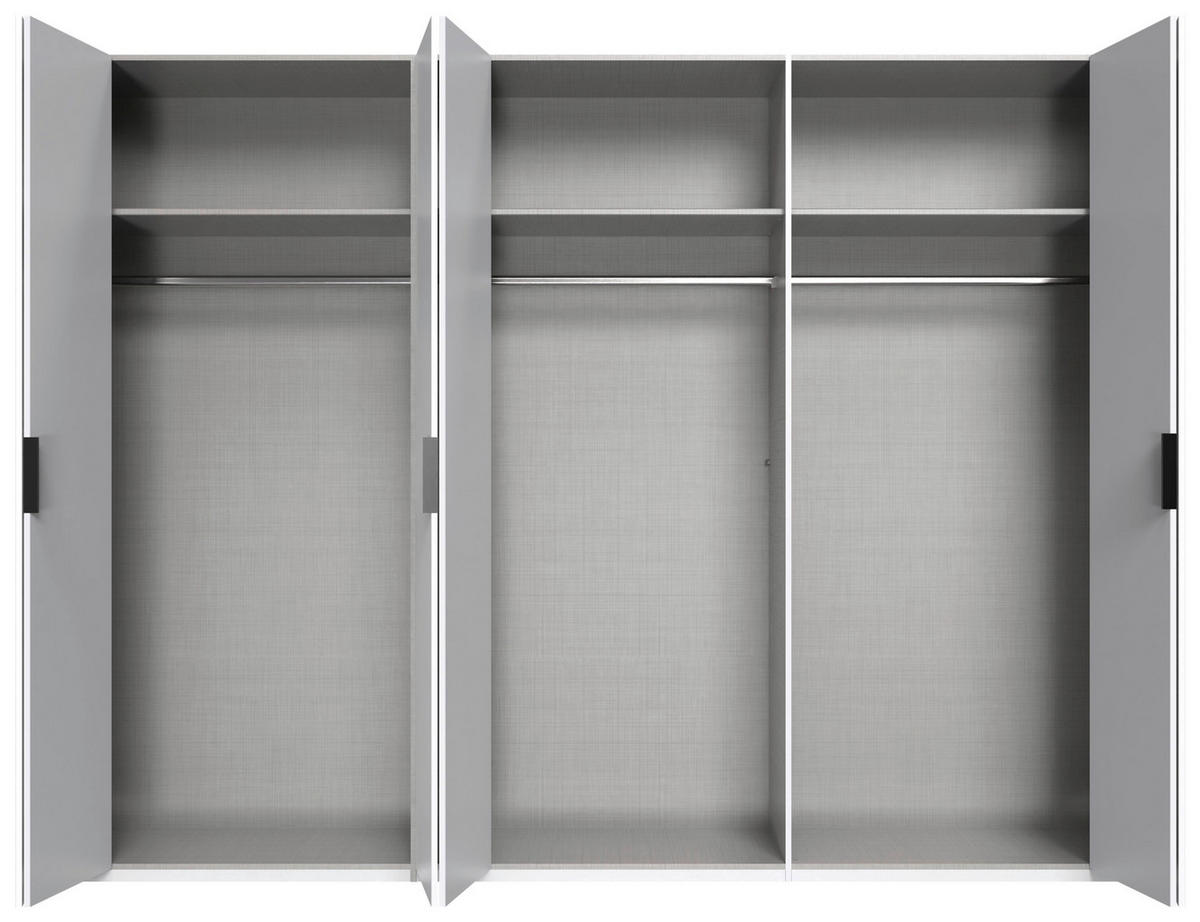 FALTTÜRENSCHRANK 300/216/58 cm 6-türig Weiß  - Schwarz/Weiß, Design, Holzwerkstoff (300/216/58cm) - Boxxx