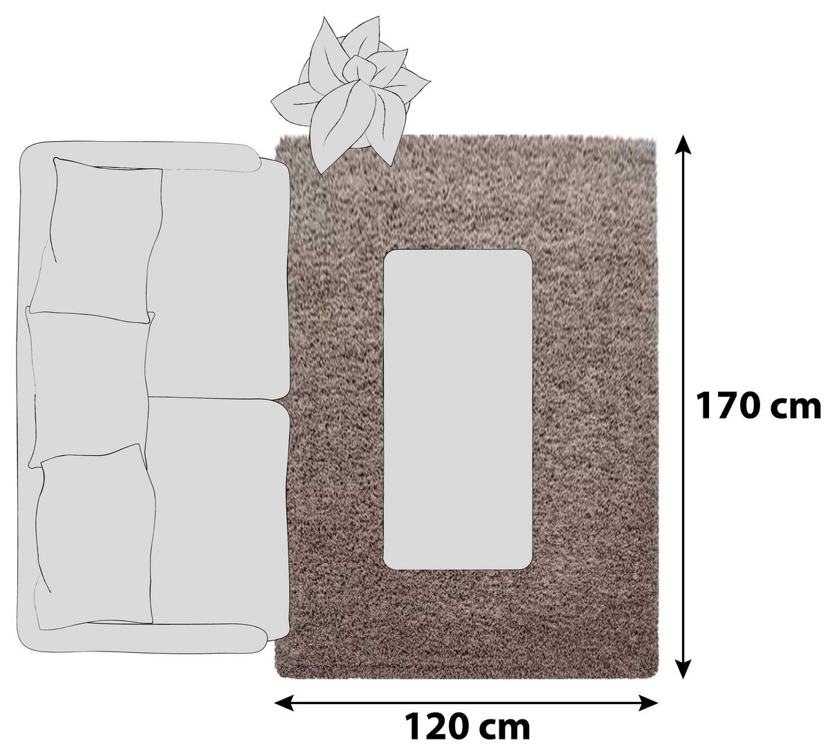 KOBEREC S VYSOKÝM VLASEM, 120/170 cm, světle hnědá - světle hnědá, Konvenční, textil (120/170cm) - Novel