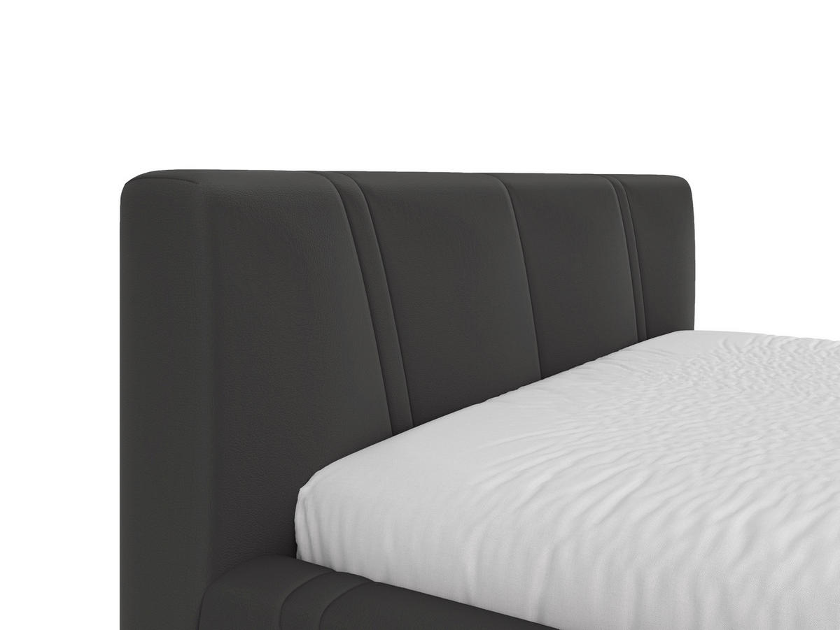 POLSTERBETT 180/200 cm,  in Anthrazit, gepolstertes Kopfteil, Lattenrost, Bettkasten,  - Anthrazit/Schwarz, Design, Holz/Kunststoff (180/200cm) - Chameo