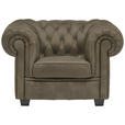 CHESTERFIELD-SESSEL - Wengefarben/Schlammfarben, LIFESTYLE, Holz/Textil (115/76,5/96cm) - Landscape
