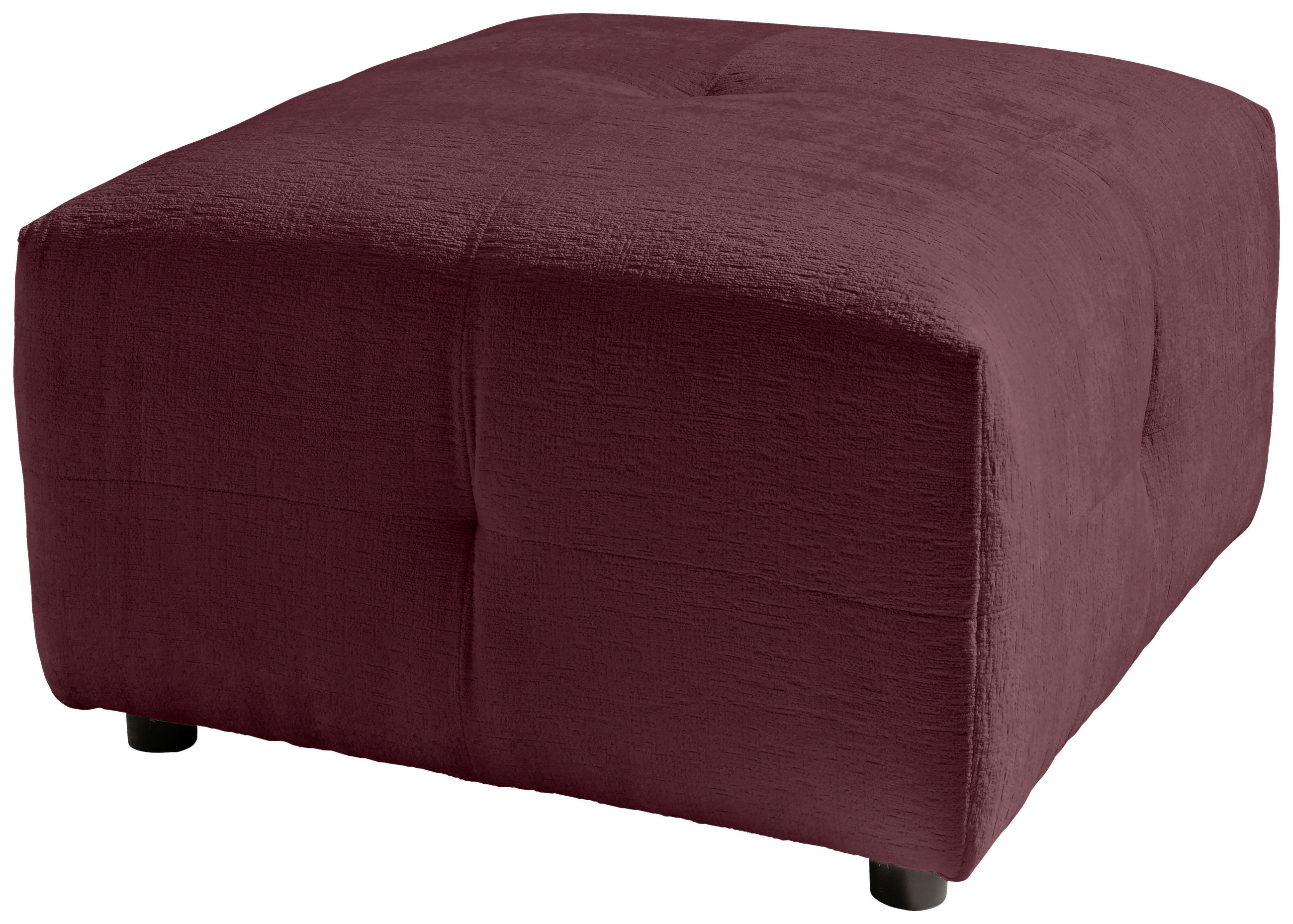 HOCKER in Textil Bordeaux  - Bordeaux/Schwarz, Design, Kunststoff/Textil (72/44/72cm) - Livetastic