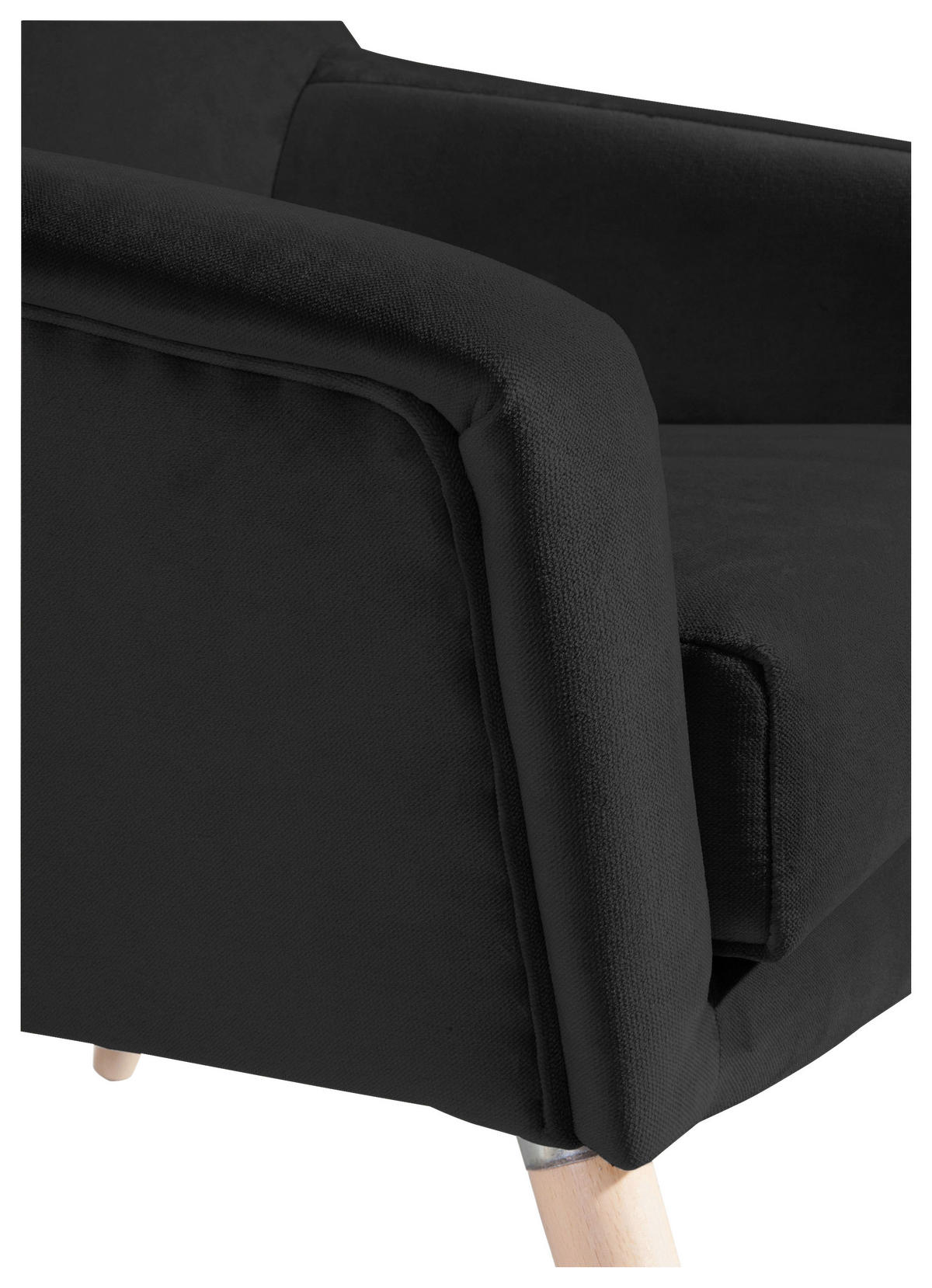 SESSEL in Samt, Velours Schwarz, Buchefarben  - Buchefarben/Schwarz, Design, Holz/Textil (67/81/71cm) - Max Winzer