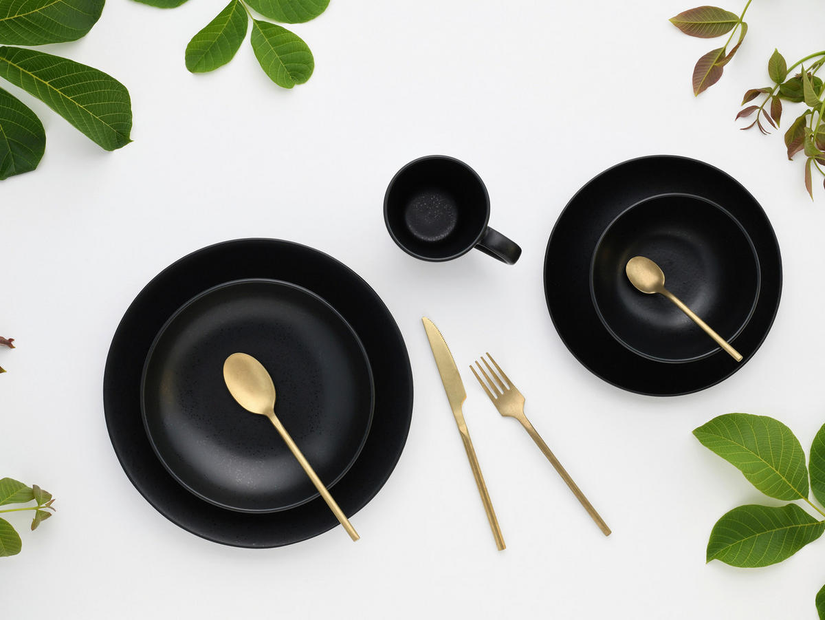 KOMBISERVICE Schwarz 20-teilig Magic Black  - Schwarz, Basics, Keramik - Creatable