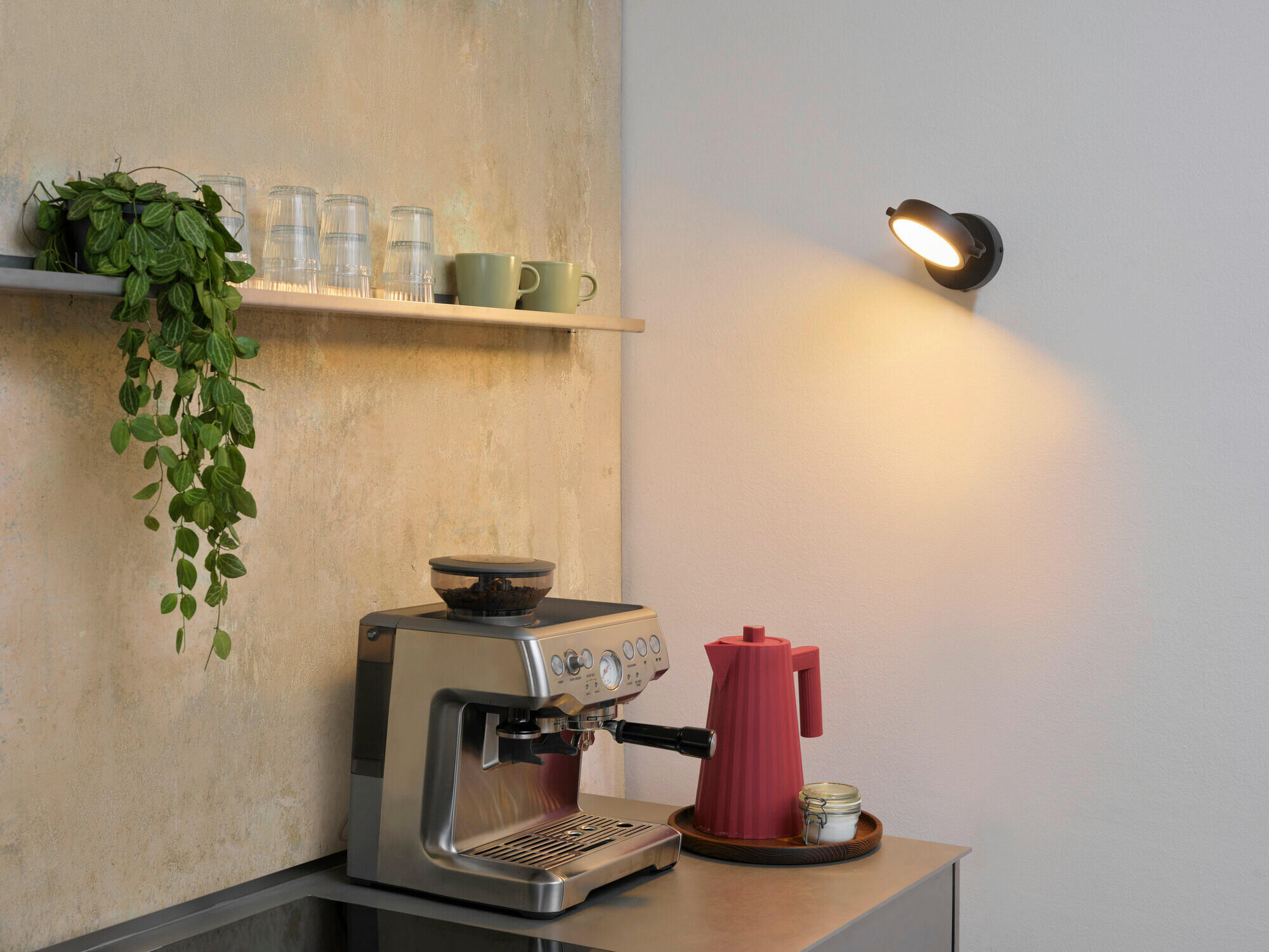 LED-WANDLEUCHTE 15/18/12,5 cm   - Schwarz, Design, Kunststoff/Metall (15/18/12,5cm) - Osram