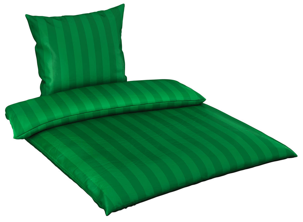BETTWÄSCHE Dobby Satin 155/220 cm  - Grün, KONVENTIONELL, Textil (155/220cm) - Novel
