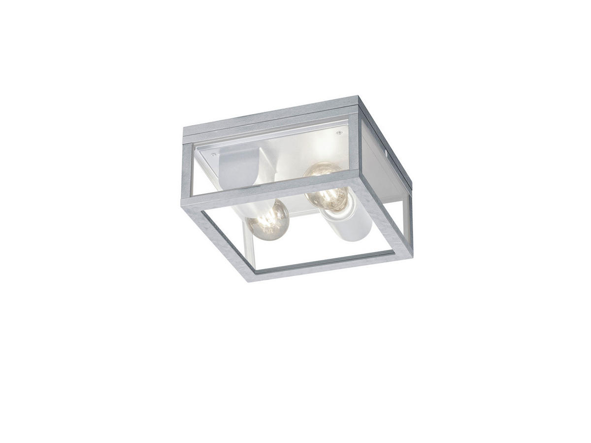 AUßENDECKENLEUCHTE GARONNE 24/11/24 cm   - Zinkfarben/Grau, Basics, Glas/Metall (24/11/24cm) - Trio Leuchten