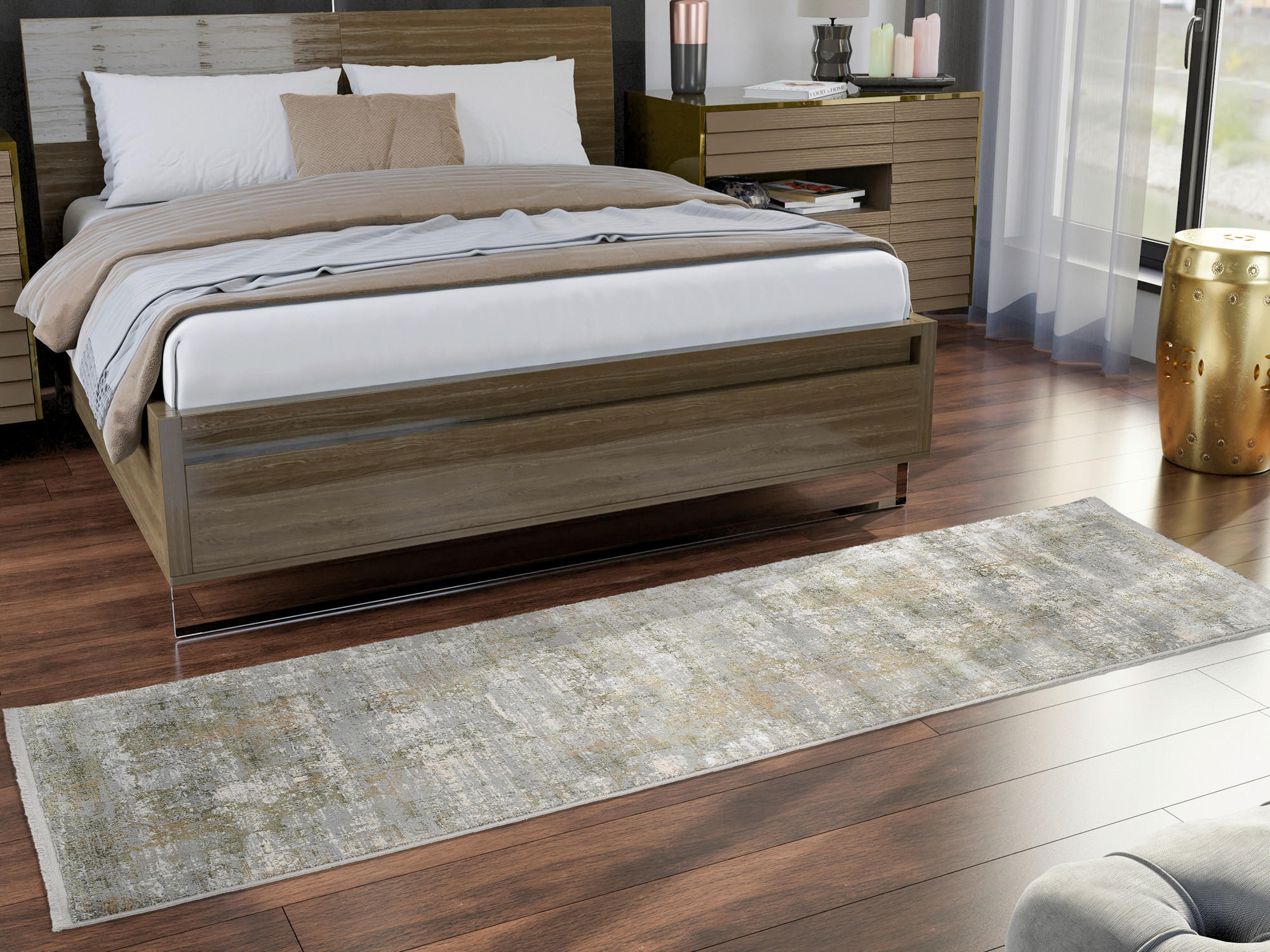 WEBTEPPICH 80/250 cm Grün  - Grün, Design, Textil (80/250cm) - Musterring