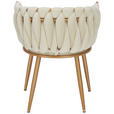 ARMLEHNSTUHL  in Samt  - Beige/Goldfarben, LIFESTYLE, Textil/Metall (60/78/55cm) - Ambia Home
