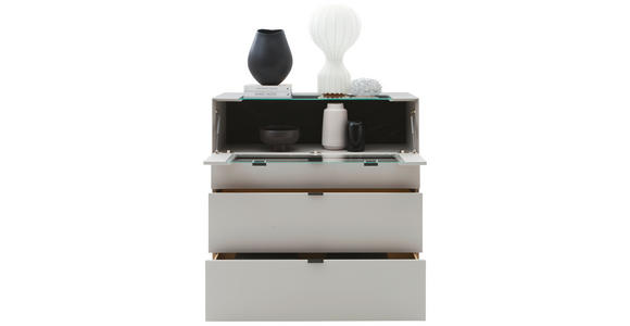 HIGHBOARD Hellgrau  121,9/121,5/45,2 cm  - Hellgrau/Schwarz, Design, Glas/Keramik (121,9/121,5/45,2cm) - Dieter Knoll