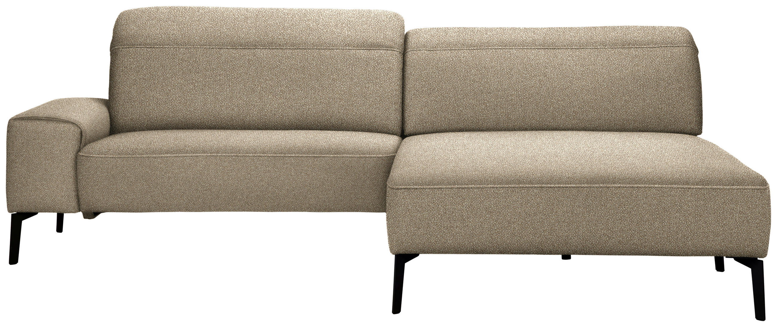 ECKSOFA in Mikrofaser Beige  - Beige/Schwarz, Design, Textil/Metall (273/203cm) - Johann Jakob