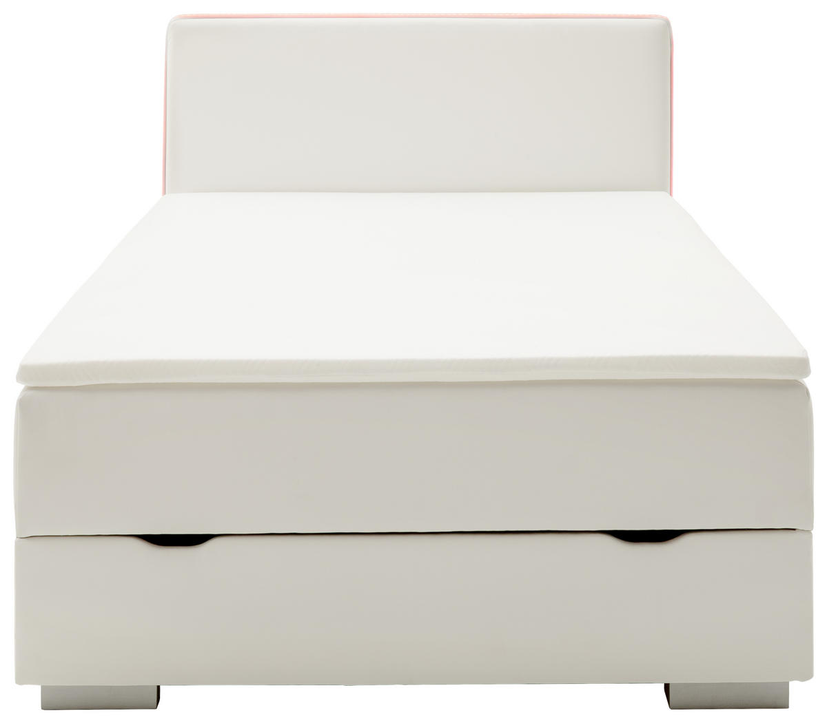 BOXSPRINGBETT 120/200 cm  in Weiß  - Silberfarben/Weiß, MODERN, Kunststoff/Textil (120/200cm) - Livetastic