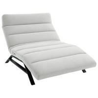 RELAXLIEGE in Feincord Weiß  - Schwarz/Weiß, Design, Textil/Metall (120/54-113/158-198cm) - Pure Home Lifestyle
