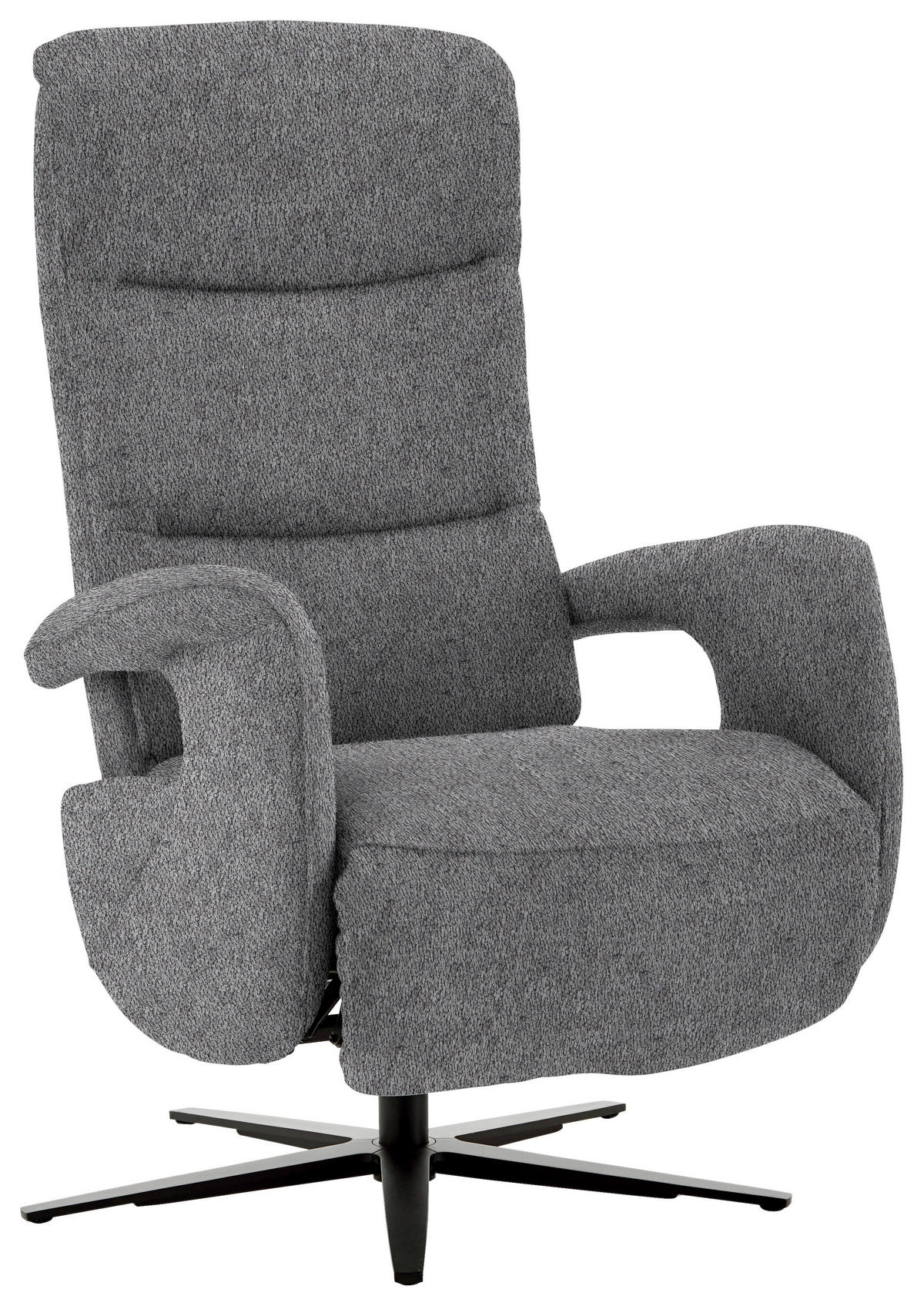 RELAXSESSEL in Textil Grau  - Schwarz/Grau, Design, Textil/Metall (71/112/83cm) - Beldomo Style