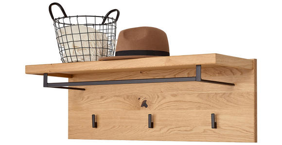 GARDEROBENPANEEL  in 90/30/30 cm  - Wildeiche, Natur, Holz/Holzwerkstoff (90/30/30cm) - Linea Natura