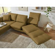 ECKSOFA  in Flachgewebe Schilfgrün Armteilverstellung, Relaxfunktion, Drehsitzfunktion  175-224/255-365 cm  - Schilfgrün/Schwarz, Design, Textil/Metall (175-224/255-365cm) - Dieter Knoll