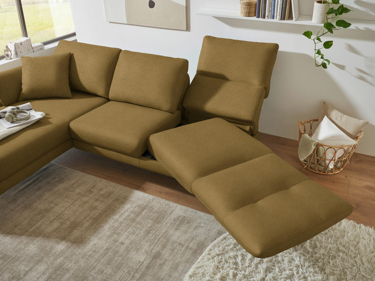 ECKSOFA  in Flachgewebe Schilfgrün  175-224/255-365 cm  - Schilfgrün/Schwarz, Design, Textil/Metall (175-224/255-365cm) - Dieter Knoll